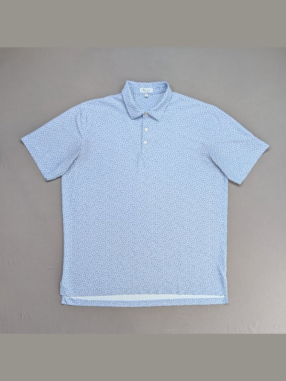 Peter Millar Summer Comfort XL Polo Blue Print Greenbrier Logo